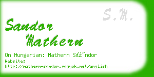 sandor mathern business card